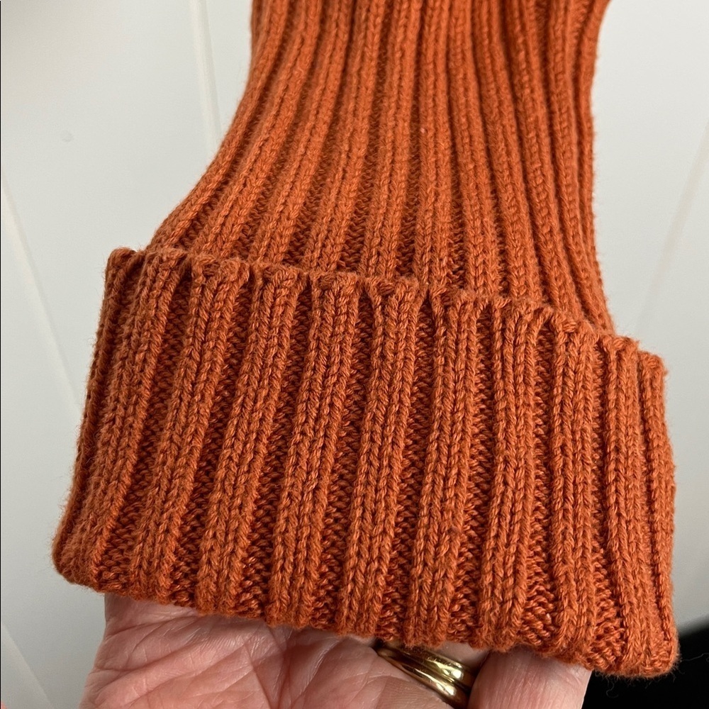 J. Flower Boutique Womens Sweater M Rust Crew Neck Cable Knit 100% Cotton Trendy - Picture 6 of 13